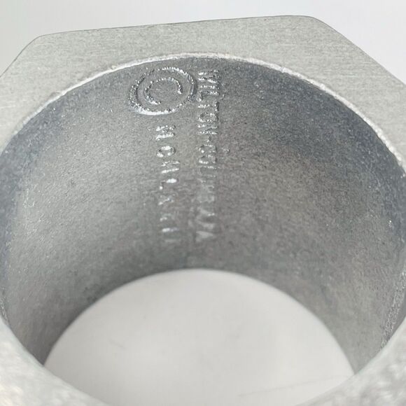 Vtg Wilton Columbia Hexagon Metal Pewter Napkin Rings Set of 12 USA 2"x1.5" 1972 - Picture 9 of 12